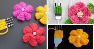 Fleur Au Crochet Avec Une Fourchette Fleur Crochet Fleurs De Broderie A La Main Tricot Et Crochet