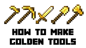 Let's explore how to add gold ore to your inventory. Minecraft Survival How To Make Golden Tools Hoe Shovel Axe Pickaxe Sword Youtube