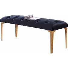 Black Bench With Back Black Velvet Bench Gold Legs Black Gold Bedroom Velvet Bench Velvet Dining Chairs
