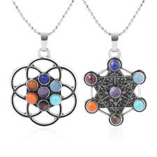 7 Chakra Stone Pendants Sacred Symbol Spiritual Necklaces Crystal Jewelry Peaceful Island