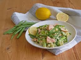 Grune Bohnen Bulgur Salat Mit Stremellachs Von Ars Vivendi Chefkoch Rezept Grune Bohnen Grune Bohnen Salat Salat Mit Lachs