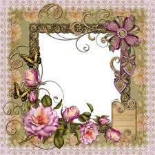 اشكال اطارات وبراويز جميلة اجمل بنات Vintage Collage Photo Scrapbook Floral Wreath