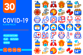 Immigration and customs enforcement and u.s. Covid 19 Icon Pack In Icons On Yellow Images Creative Store