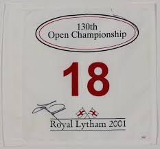 The cheery logo is a striking tribute to the oakmont country club and the 116th us open. Lot Detail Tiger Woods Signed Open Championship Golf Flag Jsa Loa