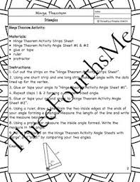 Hinge Theorem Scaffolded Notes Activity And Classwork Theorems Classwork Scaffolded Notes