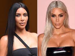 Kim if you want blonde hair do your make up so that your face does not appear darker you look like you jumped off a plane from latin america and tried kim's got that blonde ambition. Kim Kardashian S New Platinum Blonde Hair Isn T A Wig People Com