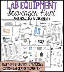 Lab Equipment Scavenger Hunt And Practice Activities Science Lab Safety Lab Equipment Chemistry Lab Equipment