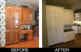 Painting Oak Cabinets Before And After Transformed From Plain Golden Oak To Stunning White Oak Cabinets Painting Oak Cabinets Refacing Kitchen Cabinets