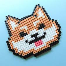 Perle Hama Perler Fusible Doge Meme Inspire Shiba Inu Pixel Art Bead Sprite 8 Bits 8 Bits Art Pixel Art Kawaii Perles Hama Kawaii Motifs Perles Hama Et Pixel Art