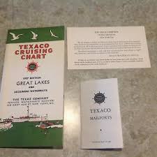 Vintage 1937texaco Cruising Chart Great Lakes With Mailports Brochure More Ebay
