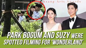 Who is park bo gum's official girlfriend? Park Bogum And Suzy Were Spotted Filming For Their Upcoming Movie Wonderland Youtube