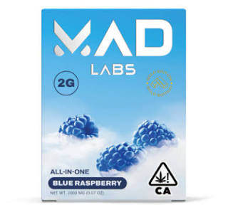 Mad Labs | Blue Raspberry | All-In-One Vape | 2g - Doobie...