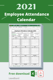 Download printable calendars for 2021, 2022 in word, excel, pdf format. Employee Attendance Calendar Leave Board