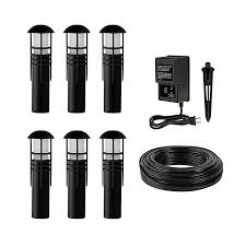 Led Landscape Lighting Kit 6 Mini Bollard Path Lights Low Voltage Transformer Super Bright Leds