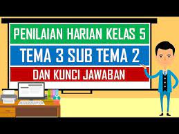 Penilaian merupakan tugas pokok yang dilakukan guru di dalam setiap akhir proses pembelajaran untuk satu buah kompetensi dasar untuk muatan. Soal Penilaian Harian Kelas 5 Tema 3 Sub Tema 2 Dan Kunci Jawaban Youtube