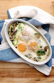 Baked Eggs With Brussels Sprouts And Mushrooms Recipe Recipes Food Egg Recipes