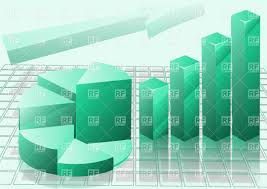 3d pie chart and bar graph analytics and statistics stock vector image