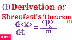Derive Ehrenfest Theorem Youtube