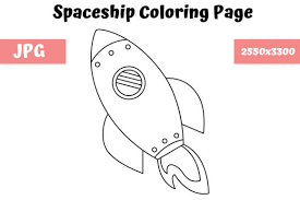 Free printable spaceship coloring pages. Spaceship Coloring Page For Kids Grafik Von Mybeautifulfiles Creative Fabrica