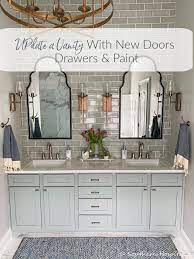Painting your vanity is the perfect way to give your bathroom a facelift. How To Update An Old Vanity With New Drawers Doors And Paint Southern Hospitality