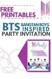 Birthday Card Printable Free Bts Happy Birthday Free Printable Bts Party Invitation Boy Party Invitations Party Invitations Printable Party Invitations