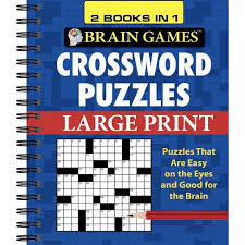 A crossword puzzles,(crosswords) is a word puzzle that takes the form of a square or rectangular grid of white and shaded squares. Brain Games 2 Books In 1 Crossword Puzzles Large Print Spiral Bound Target
