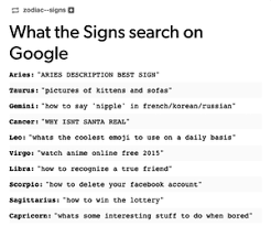 What The Signs Search On Google Zodiac Signs Funny Zodiac Star Signs Zodiac Signs