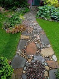 Use pebbles to decorate your garden. Garden Landscape Design Eye Catching Garden Path Ideas From Pebbles
