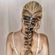 Pearl Hair Clips Bead Hair Extension Chain Hairband Festival Mardi Party Hair Accessories For Women And Girls In 2021 Braids For Long Hair Braided Hairstyles Long Hair Styles