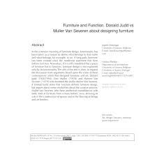 Which is the best description of an antique table? Pdf Furniture And Function Donald Judd Vs Muller Van Severen About Designing Furniture