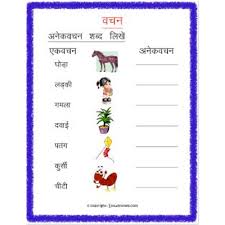 hindi grammar ekvachan anekvachan worksheet 3 grade 3 estudynotes