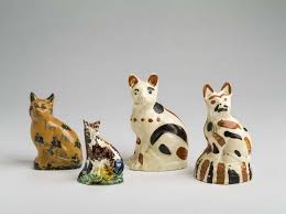 Sold Price Three Staffordshire Creamware Hollow Bodied Figures Of Seated Cats 1780 1800 And A Fourth Example Possibly A Yorkshire Pottery August 6 0118 Pottery Staffordshire Creamware