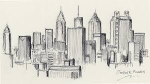 Atlanta Skyline Art Black And White Drawing For Theater Google Search Atlanta Skyline Skyline Malerei Architekturzeichnung