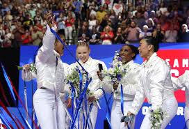 2024 U.S. Olympic Gymnastics Team: Biles, Chiles, Carey, Lee, Rivera