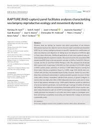 Maybe you would like to learn more about one of these? Pdf Rapture Rad Capture Panel Facilitates Analyses Characterizing Sea Lamprey Reproductive Ecology And Movement Dynamics