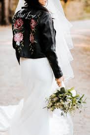 Painted Leather Jacket By Kelly Blexrud Bashcalligraphy Wedding Dress Outfit Bride Jacket Painted Leather Jacket