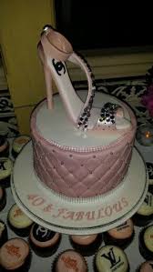 Surprise 40th Birthday Cake Ideas For Husband 40th Birthday Cake Chanel Sparkle Heel Hermes Chanel And Ysl Cupcakes