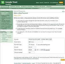 How to write a cheque td bank canada. Easyweb Tour Personal Banking Make A Stop Payment