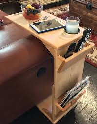 This Adjustable Height Handmade Wooden Couch Tray Table Is A Highly Functional Piece Of Furniture For The Person For Whom Diy Sofa Table Wooden Couch Diy Sofa