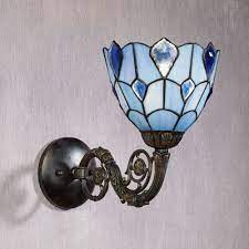 Small office designs for home. Gandolf Blue Stained Glass Wall Sconce Lamp