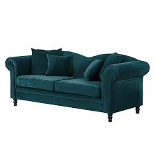 Unser neuer lieblingsplatz im bohostil wartet schon auf seinen einsatz zum entspannen! Sofa York 3 Sitzer Samtstoff Petrol Home24