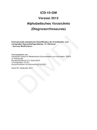 Icd10 Alphabetisches Verzeichnis
