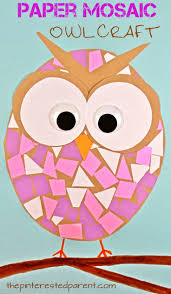 Preschool Bird Crafts For Kids Paper Mosaic Owls The Pinterested Parent Construction Paper Crafts Easy Arts And Crafts Owl Crafts Preschool