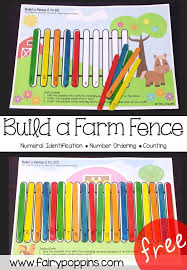 Print on cardstock or laminate for added durability. Farm Fence Number Ordering Mats Fairy Poppins