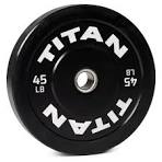 45 LB Single Economy Black Bumper Plate | Titan Fitness