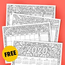 Find & download the most popular calendar vectors on freepik free for commercial use high quality images made for creative projects. Free 2020 Printable Coloring Calendar By Sarah Renae Clark