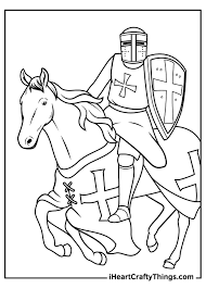 Soldiers in armor riding horses, always ready to face any challenge. Knight Coloring Pages Updated 2021