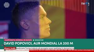 Să cânte imnul pentru David!, Pe 29 iulie, de Ziua Imnului Naţional,  #DavidPopovici a câștigat medalia de aur, marți, în proba de 200 de metri  liber la Campionatul Mondial de Natație de la Singapore. ...
