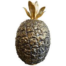Michel Dartois Paris Barware 1970s Michel Dartois Pineapple Ice Bucket French Metal Brass Bakelite Pineapple Ice Bucket Ice Bucket Pineapple