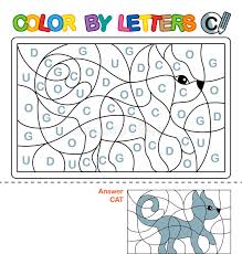 Alphabet sheets to color c. Abc Coloring Book For Children Color By Letters Learning The Capital Letters Of The Alphabet Puzzle For Children Letter C Cat Stock Vector Illustration Of Page Education 90357006